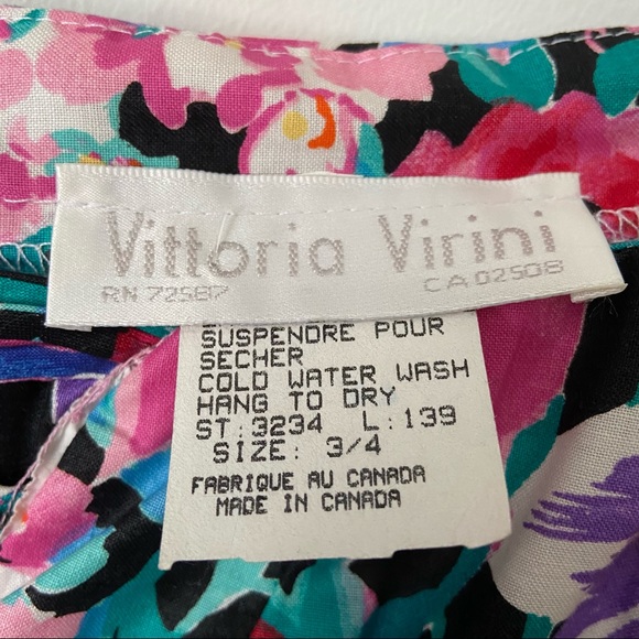 Vintage 90s Floral Mini Dress - Picture 3 of 4